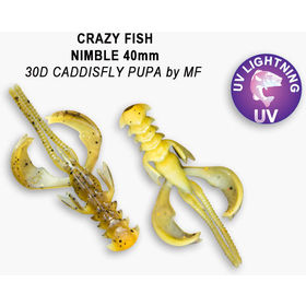 Силиконовая приманка Crazy Fish Nimble 1,6 / 49-40-30d-6 / Кальмар (9 шт.)