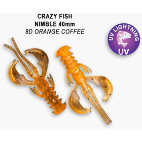 Силиконовая приманка Crazy Fish Nimble 1,6 / 49-40-8d-6 / Кальмар (9 шт.)