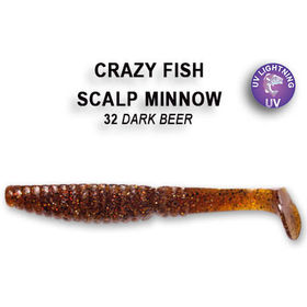 Силиконовая приманка Crazy Fish Scalp Minnow 3,2 / 7-80-32-6 / Кальмар (5 шт.)