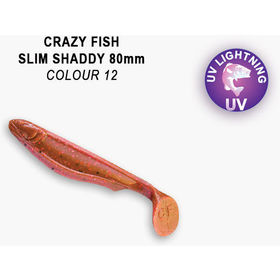 Силиконовая приманка Crazy Fish Slim Shaddy 3,2 / 56-80-12-7-F (5 шт.)