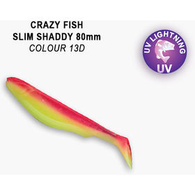 Силиконовая приманка Crazy Fish Slim Shaddy 3,2 / 56-80-13d-7-F (5 шт.)