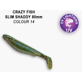 Силиконовая приманка Crazy Fish Slim Shaddy 3,2 / 56-80-14-7 (5 шт.)