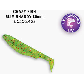 Силиконовая приманка Crazy Fish Slim Shaddy 3,2 / 56-80-22-7-F (5 шт.)