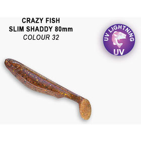Силиконовая приманка Crazy Fish Slim Shaddy 3,2 / 56-80-32-7 (5 шт.)