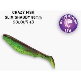 Силиконовая приманка Crazy Fish Slim Shaddy 3,2 / 56-80-4d-7 (5 шт.)
