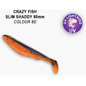 Силиконовая приманка Crazy Fish Slim Shaddy 3,2 / 56-80-8d-7 (5 шт.)