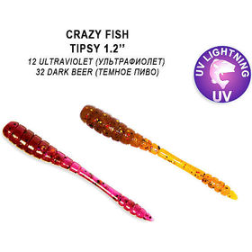 Силиконовая приманка Crazy Fish Tipsy 1.2 / 69-30-12/32-5 / Ж.Чеснок (16 шт.)