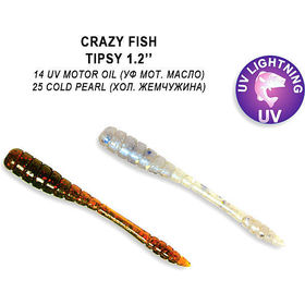 Силиконовая приманка Crazy Fish Tipsy 1.2 / 69-30-14/25-5 / Ж.Чеснок (16 шт.)