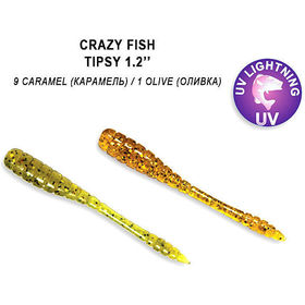 Силиконовая приманка Crazy Fish Tipsy 1.2 / 69-30-1/9-5 / Ж.Чеснок (16 шт.)