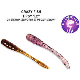 Силиконовая приманка Crazy Fish Tipsy 1.2 / 69-30-26/27-5 / Ж.Чеснок (16 шт.)