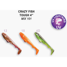 Силиконовая приманка Crazy Fish Tough 4 / 48-100-M101-6 / Кальмар (6 шт.)
