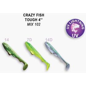 Силиконовая приманка Crazy Fish Tough 4 / 48-100-M102-6 / Кальмар (6 шт.)