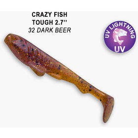 Силиконовая приманка Crazy Fish Tough 2,8 / 59-70-32-6 / Кальмар (5 шт.)