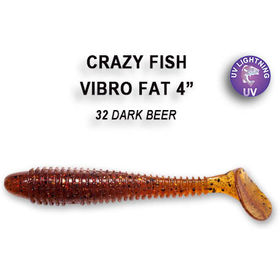 Силиконовая приманка Crazy Fish Vibro Fat 4 / 14-100-32-4 / Креветка (4 шт.)