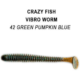Силиконовая приманка Crazy Fish Vibro Worm 3 / 3-50-42-6 / Кальмар (8 шт.)