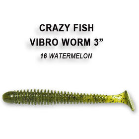 Силиконовая приманка Crazy Fish Vibro Worm 3 / 11-75-16-6 / Кальмар (5 шт.)