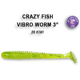 Силиконовая приманка Crazy Fish Vibro Worm 3 / 11-75-20-4 / Креветка (5 шт.)