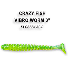 Силиконовая приманка Crazy Fish Vibro Worm 3 / 11-75-54-6 / Кальмар (5 шт.)