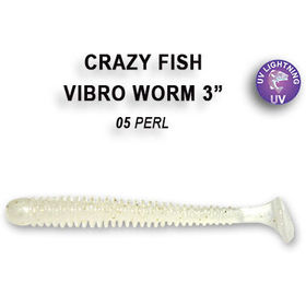 Силиконовая приманка Crazy Fish Vibro Worm 3 / 11-75-5-6 / Кальмар (5 шт.)