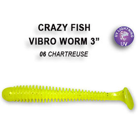 Силиконовая приманка Crazy Fish Vibro Worm 3 / 11-75-6-6 / Кальмар (5 шт.)