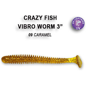 Силиконовая приманка Crazy Fish Vibro Worm 3 / 11-75-9-6 / Кальмар (5 шт.)