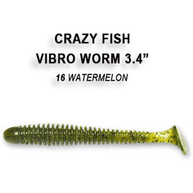 Силиконовая приманка Crazy Fish Vibro Worm 3,4 / 12-85-16-6-F / Кальмар (5 шт.)