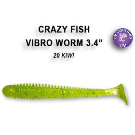 Силиконовая приманка Crazy Fish Vibro Worm 3,4 / 12-85-20-6 / Кальмар (5 шт.)