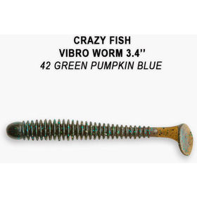 Силиконовая приманка Crazy Fish Vibro Worm 3,4 / 12-85-42-6 / Кальмар (5 шт.)