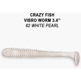 Силиконовая приманка Crazy Fish Vibro Worm 3,4 / 12-85-62-6 / Кальмар (5 шт.)