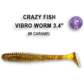 Силиконовая приманка Crazy Fish Vibro Worm 3,4 / 12-85-9-6 / Кальмар (5 шт.)