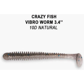 Силиконовая приманка Crazy Fish Vibro Worm 3,4 / 13-85-10d-6 / Кальмар (5 шт.)