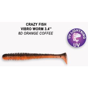 Силиконовая приманка Crazy Fish Vibro Worm 3,4 / 13-85-8d-6-F / Кальмар (5 шт.)