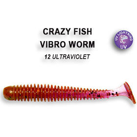 Силиконовая приманка Crazy Fish Vibro Worm 3 / 3-50-12-5 / Ж.Чеснок (8 шт.)