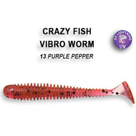 Силиконовая приманка Crazy Fish Vibro Worm 3 / 3-50-13-1 / Анис (8 шт.)