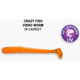 Силиконовая приманка Crazy Fish Vibro Worm 3 / 3-50-18-6 / Кальмар (8 шт.)