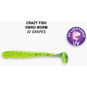 Силиконовая приманка Crazy Fish Vibro Worm 3 / 3-50-22-6 / Кальмар (8 шт.)