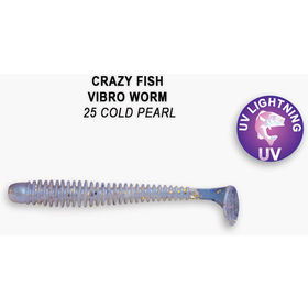Силиконовая приманка Crazy Fish Vibro Worm 3 / 3-50-25-6 / Кальмар (8 шт.)