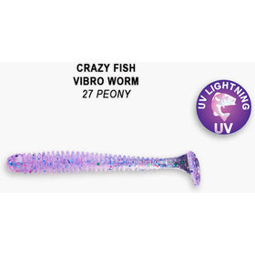 Силиконовая приманка Crazy Fish Vibro Worm 3 / 3-50-27-6 / Кальмар (8 шт.)