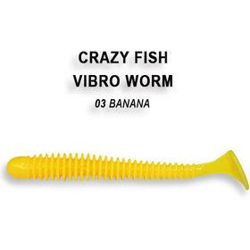 Силиконовая приманка Crazy Fish Vibro Worm 3 / 3-50-3-3 / Ж.Рыба (8 шт.)