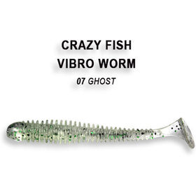 Силиконовая приманка Crazy Fish Vibro Worm 3 / 3-50-7-5 / Ж.Чеснок (8 шт.)