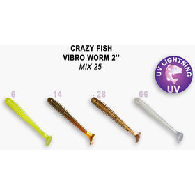 Силиконовая приманка Crazy Fish Vibro Worm 3 / 3-50-М25-6 / Кальмар (8 шт.)