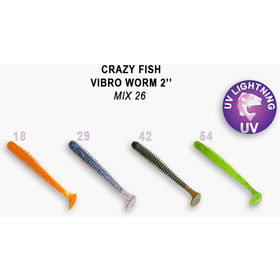 Силиконовая приманка Crazy Fish Vibro Worm 3 / 3-50-М26-6 / Кальмар (8 шт.)