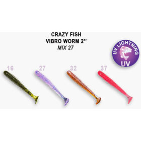 Силиконовая приманка Crazy Fish Vibro Worm 3 / 3-50-М27-6 / Кальмар (8 шт.)