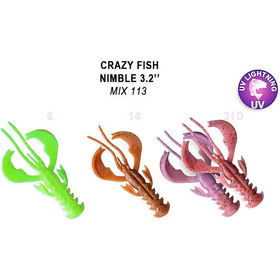 Силиконовая приманка плавающая Crazy Fish Nimble 3.2 / 72-80-M113-6-F / Кальмар (6 шт.)