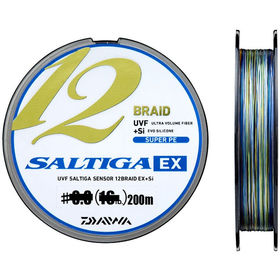 Леска плетеная Daiwa Saltiga EX 12 Braid UVF +SI 200м 0.128мм