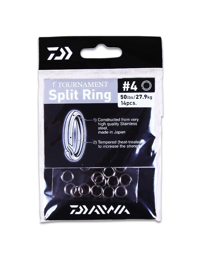 Кольцо заводное Daiwa Tournament Split Ring 4 №4 7,1мм 27,9кг (упаковка - 14шт.)