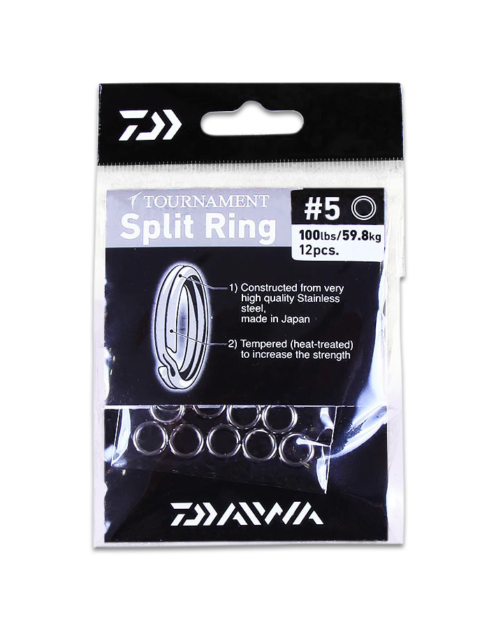 Кольцо заводное Daiwa Tournament Split Ring №5 8,4мм 59,8кг (упаковка - 12шт.)