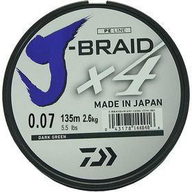 Леска плетеная DAIWA J-Braid X4 0,07мм 135 (зеленая)