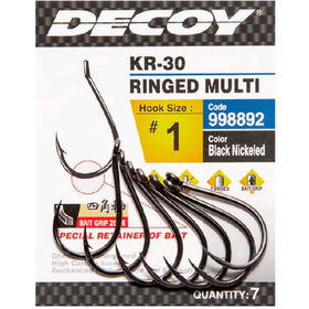 Крючок Decoy KR-30 Ringed Multi #1 (упаковка - 7шт)