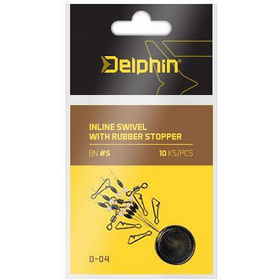 Коннектор скользящий для поплавка со стопорами Delphin Inline Swivel with Rubber Stopper D-04/S